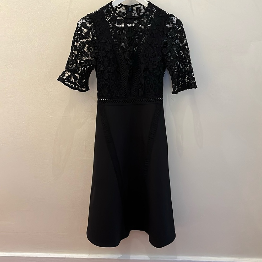 Black dress with lace detailing